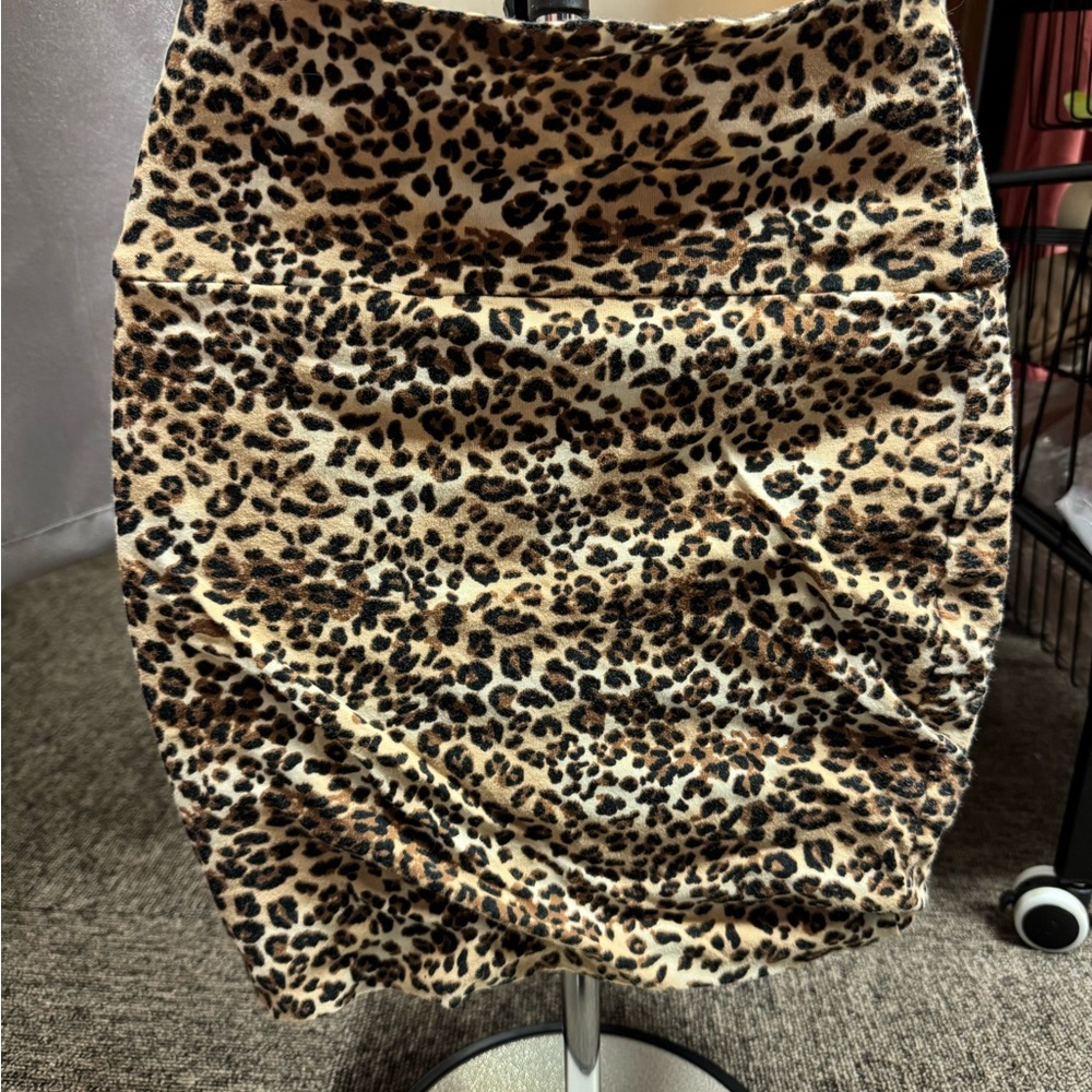 Chico's Tan and Brown Bubble Mini Skirt Ruched Cocktail